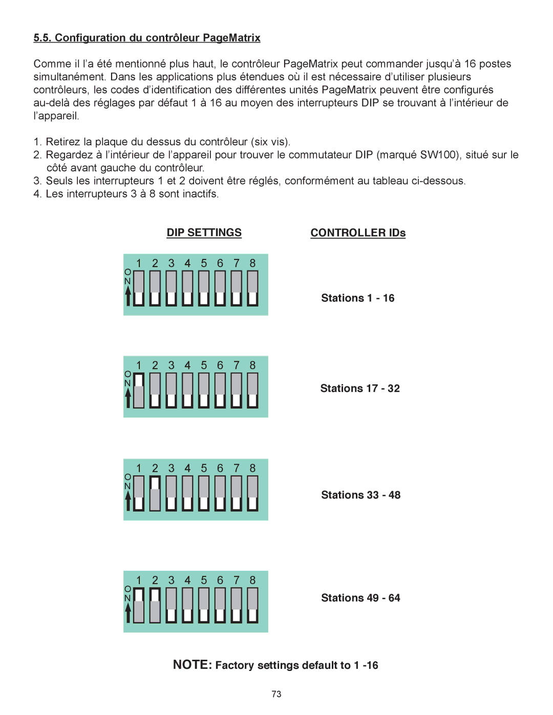 Peavey owner manual Configuration du contrleur PageMatrix 