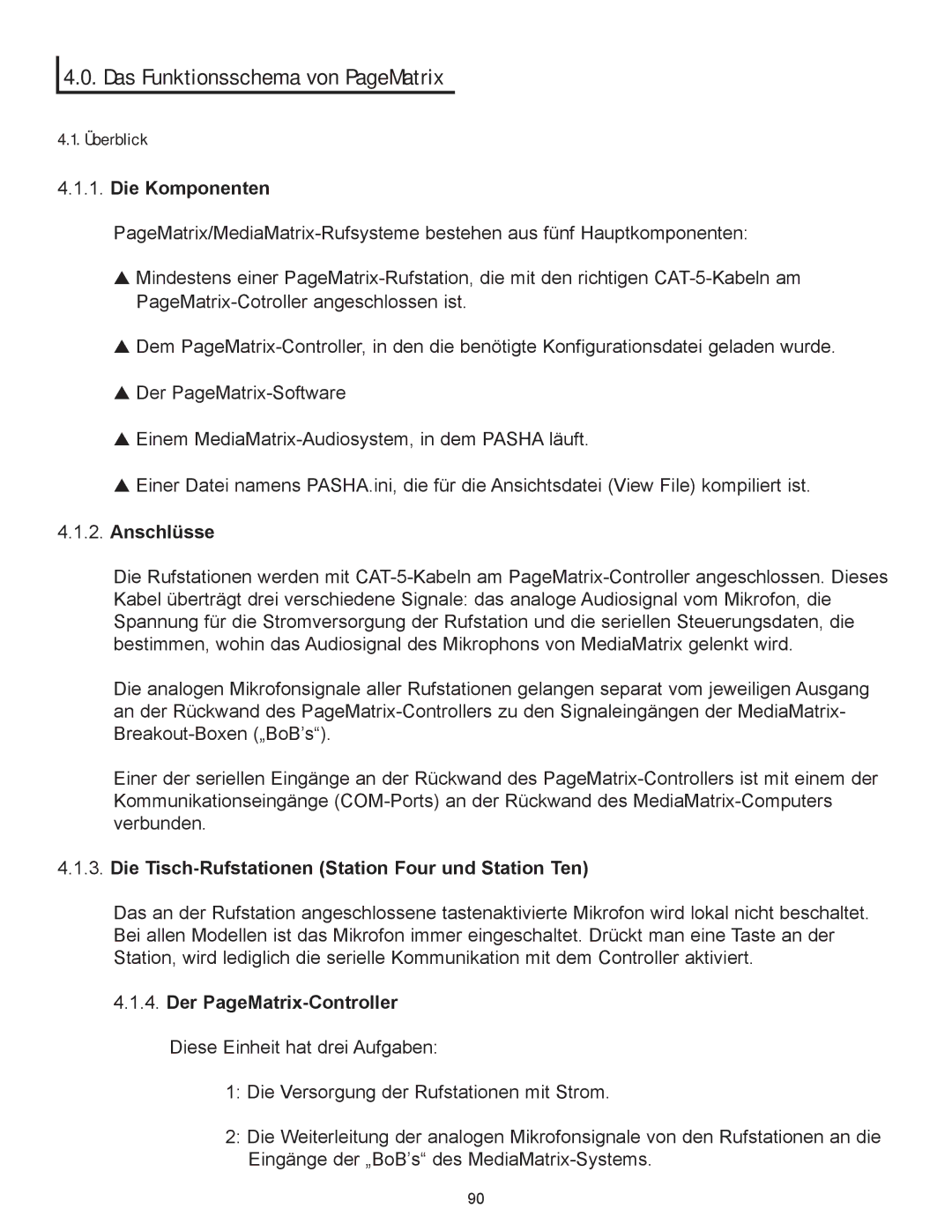 Peavey owner manual Das Funktionsschema von PageMatrix, Überblick 