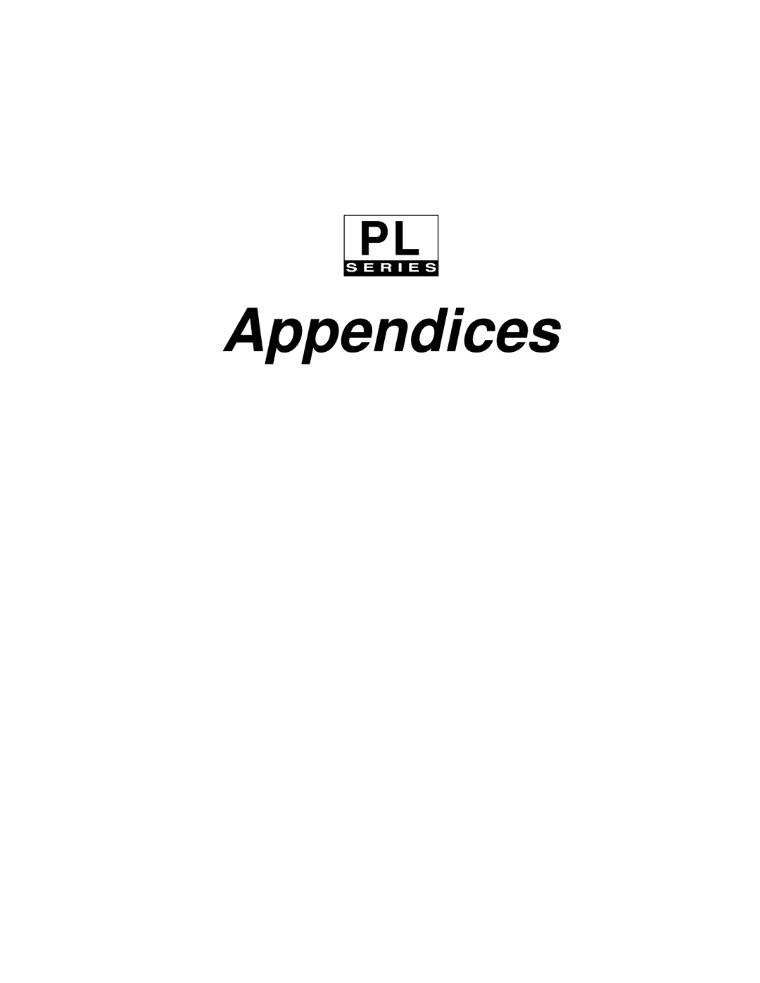 Peavey PL Series owner manual Appendices 