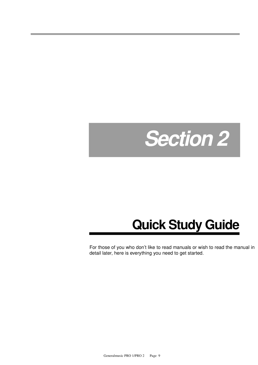 Peavey Pro 2, Pro 1 owner manual Quick Study Guide 