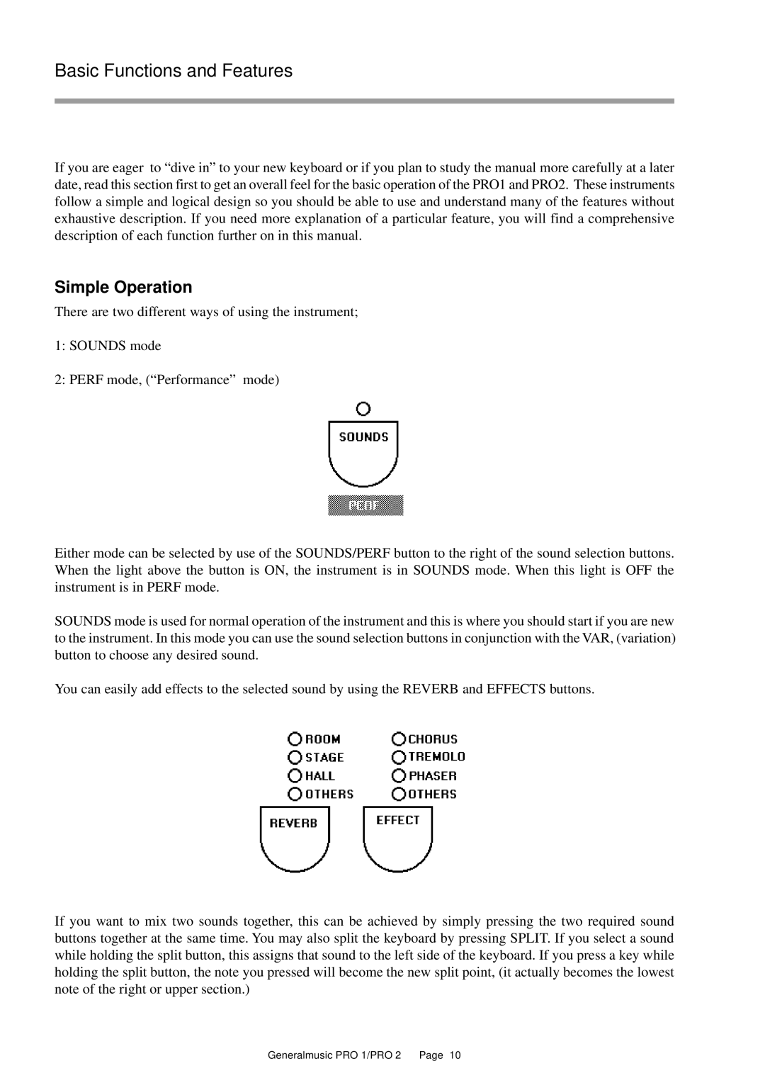 Peavey Pro 1, Pro 2 owner manual Basic Functions and Features, Simple Operation 