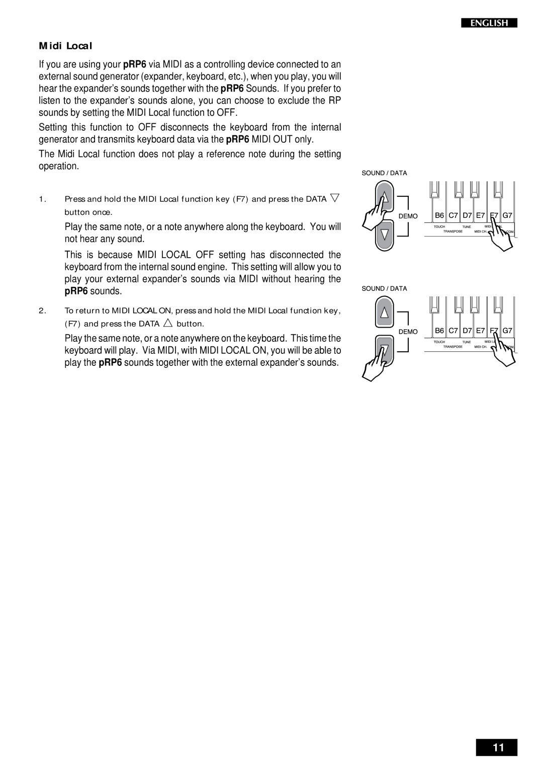 Peavey pRP 6 owner manual Midi Local 