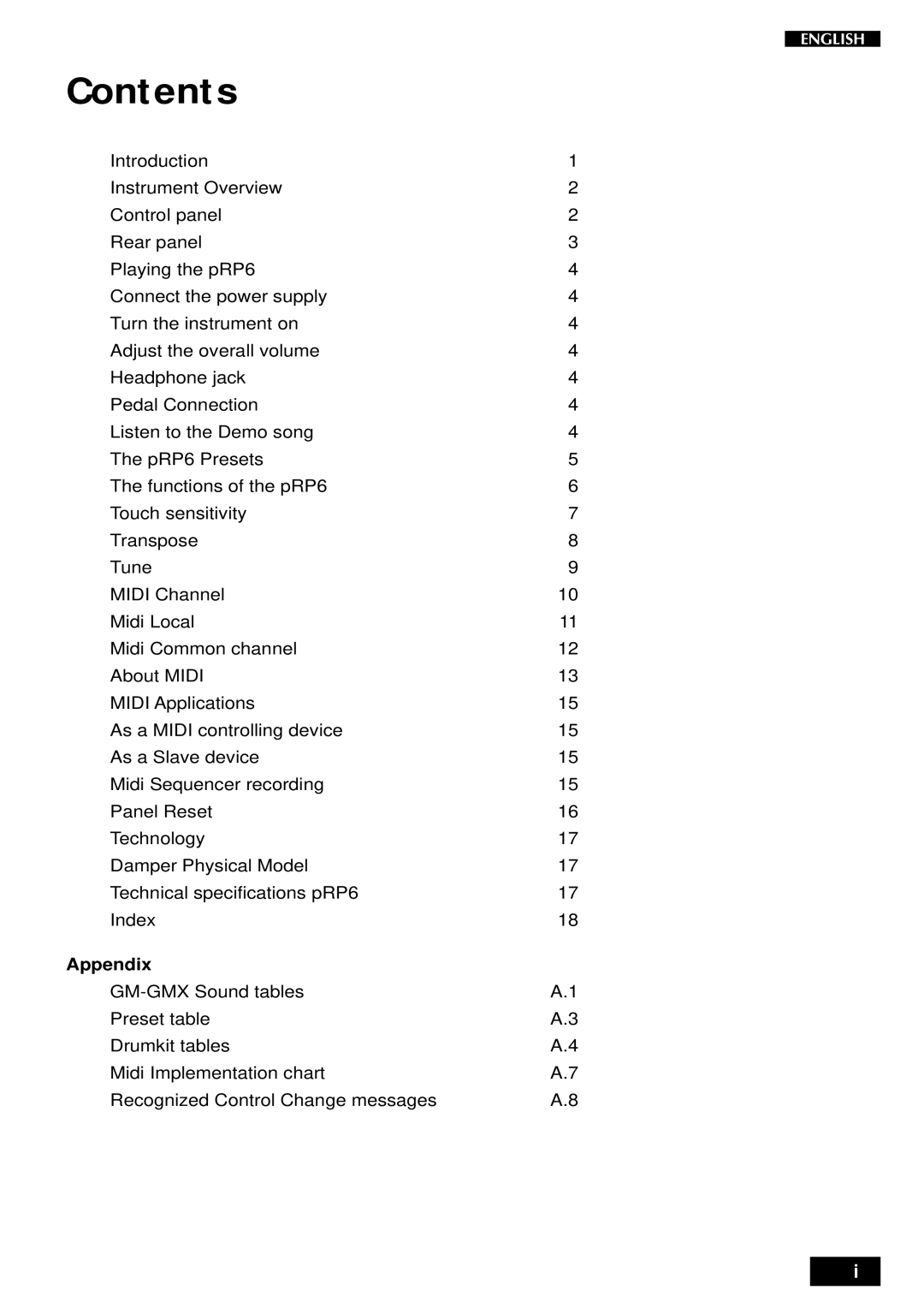 Peavey pRP 6 owner manual Contents 