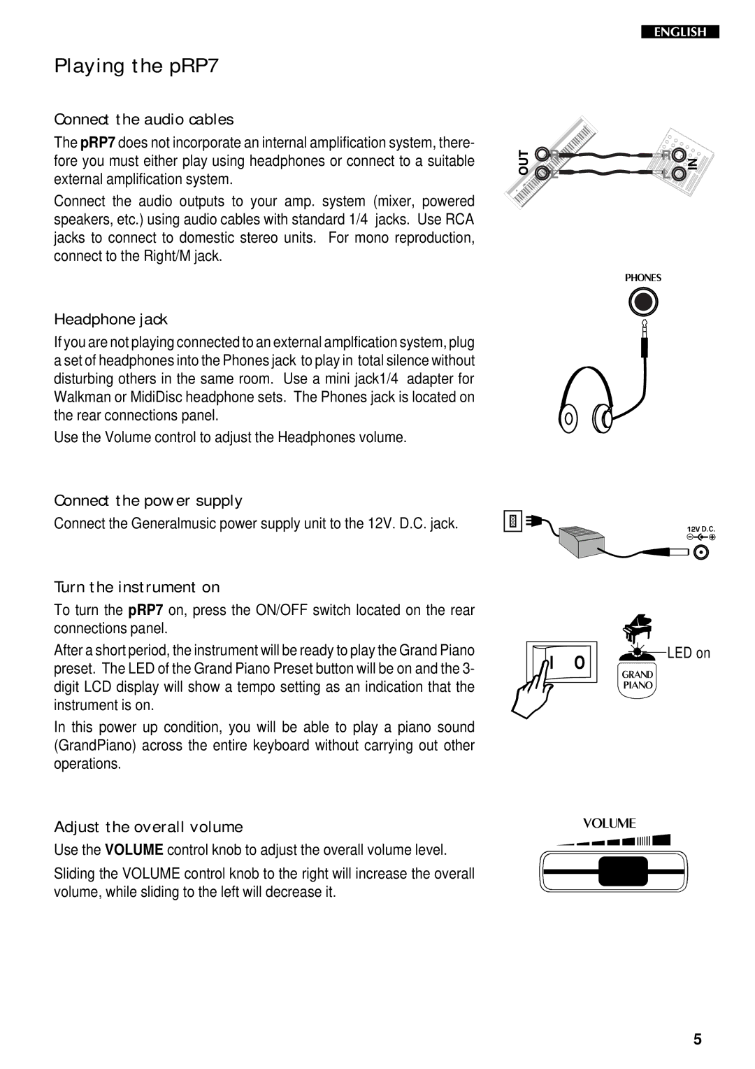 Peavey pRP 7 owner manual Playing the pRP7 