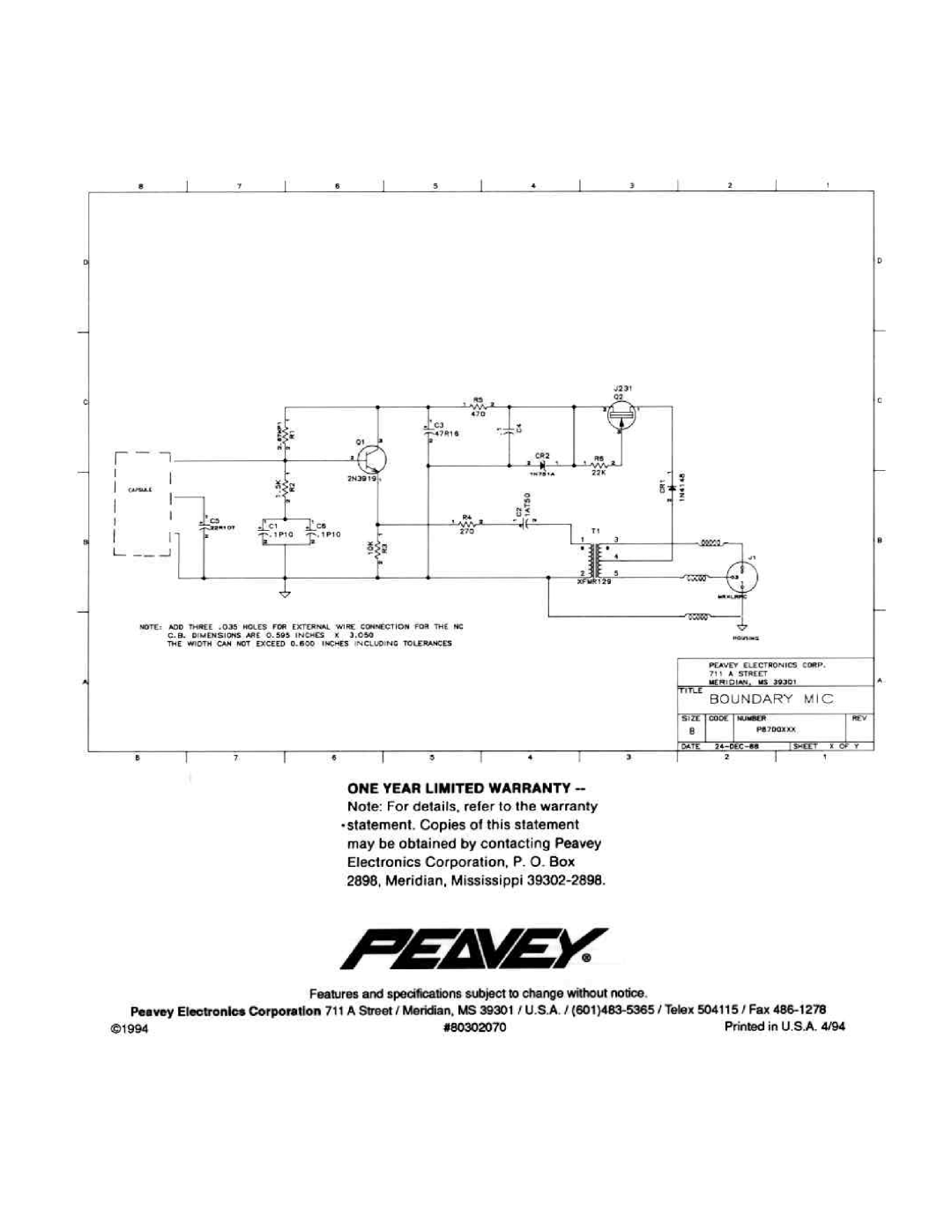 Peavey PSM-2 manual 