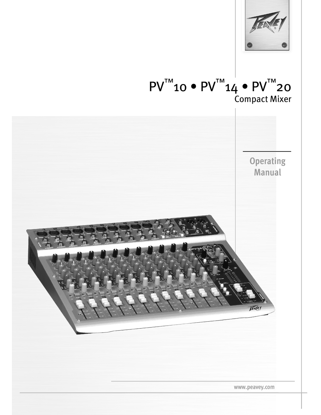 Peavey PV 20 manual PV10 PV14 PV20 