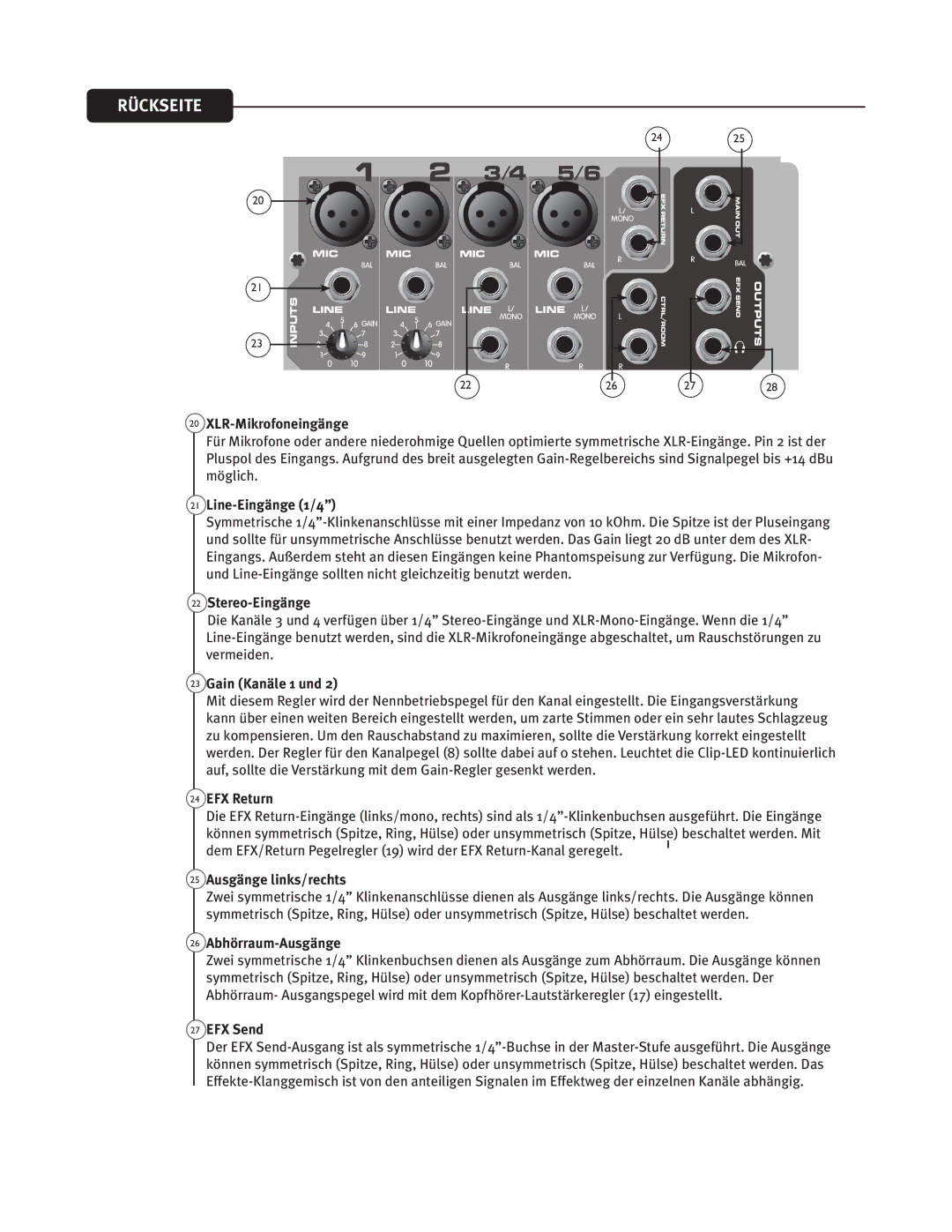 Peavey PV6 AND PV6 USB manual 20 9-3.JLSPGPOFJOHjOHF, JOF&JOHjOHF ³, 22 4UFSFP&JOHjOHF, 23 BJO ,BOjMFVOE 