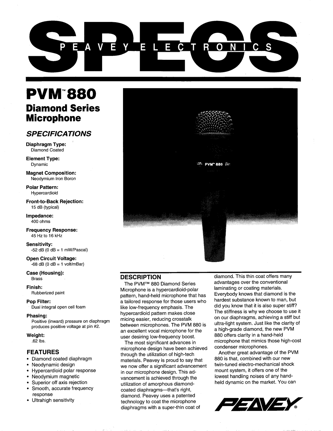 Peavey PVM 880 manual 