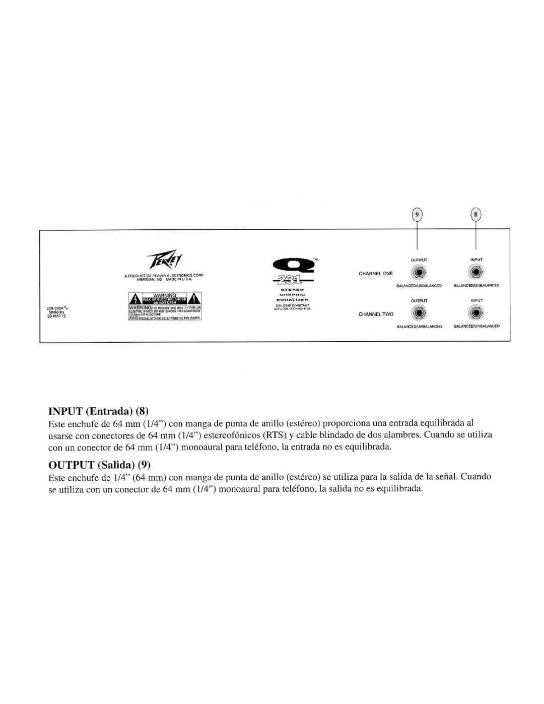 Peavey Q 231, Q 131 manual 
