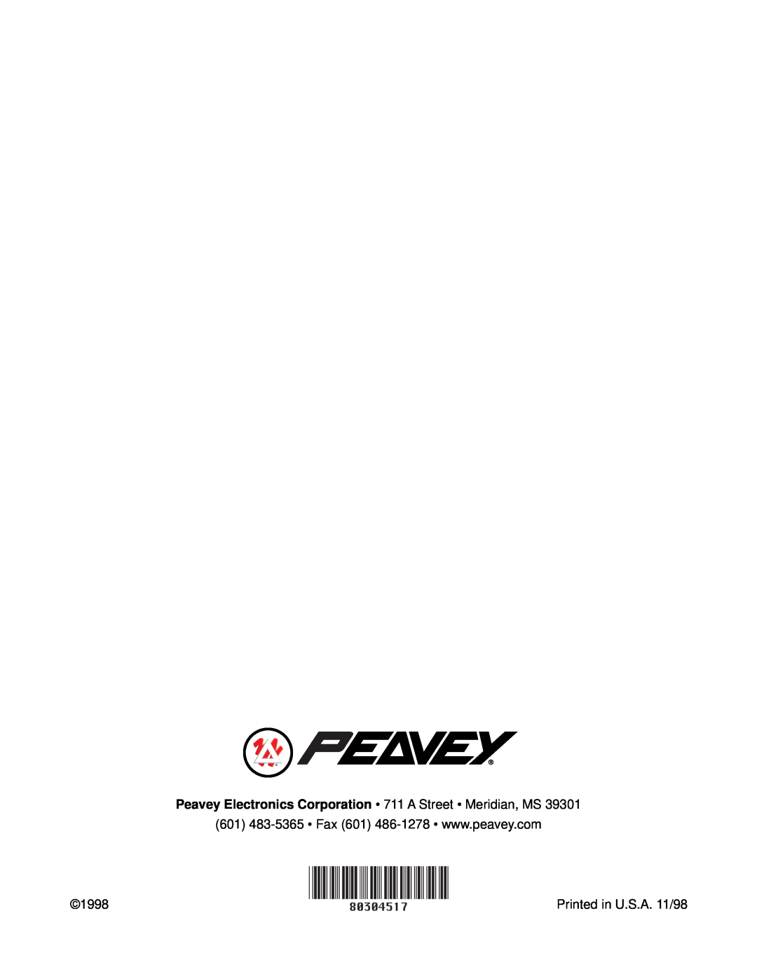 Peavey Q 231F Dual owner manual 1998 