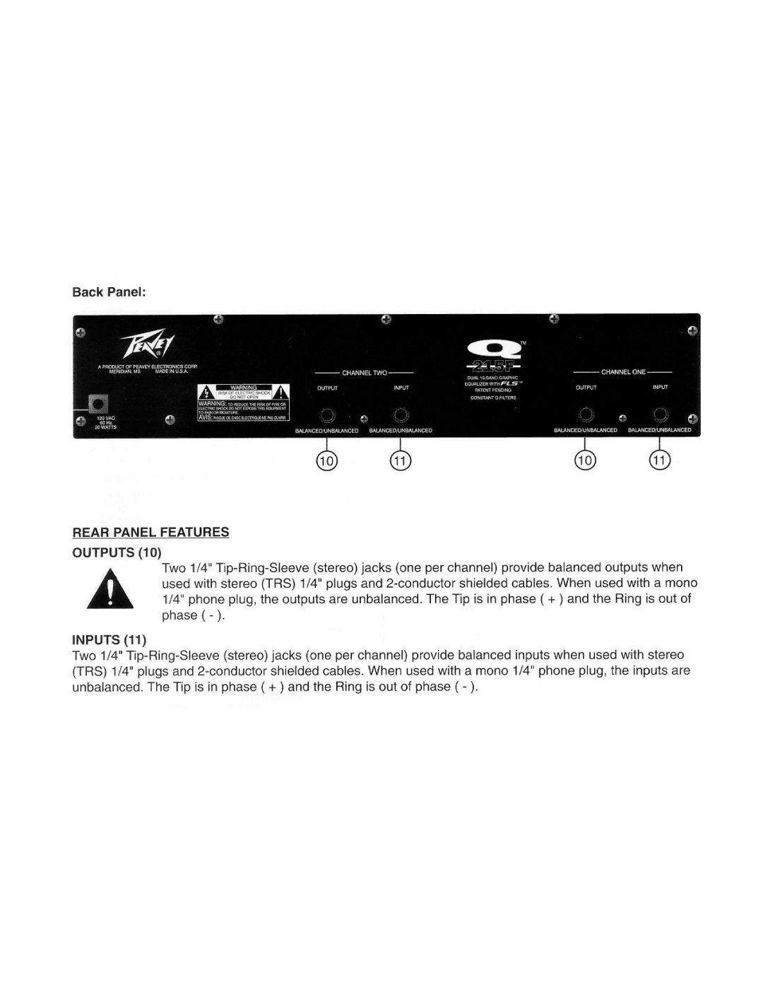 Peavey Q215F manual 