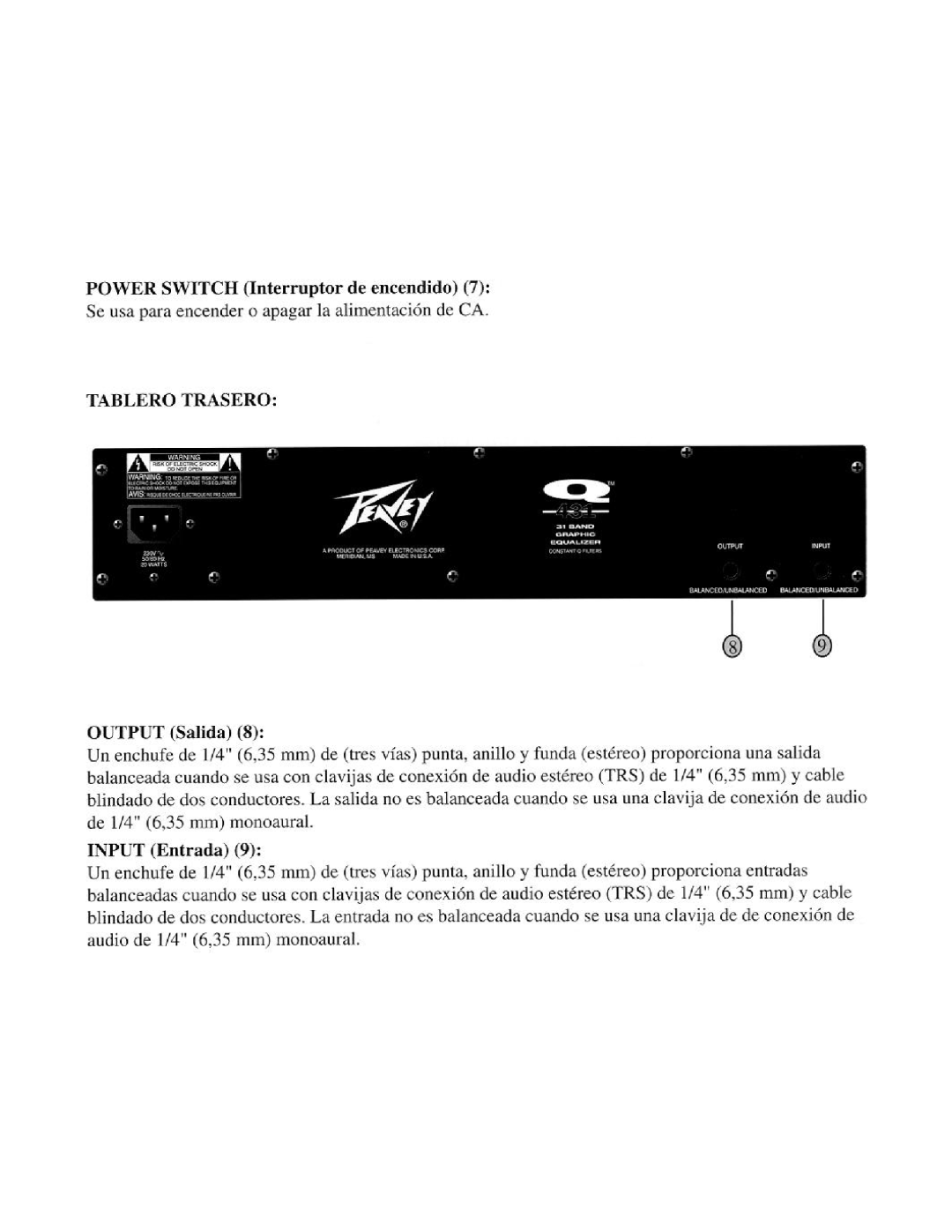 Peavey Q431 manual 
