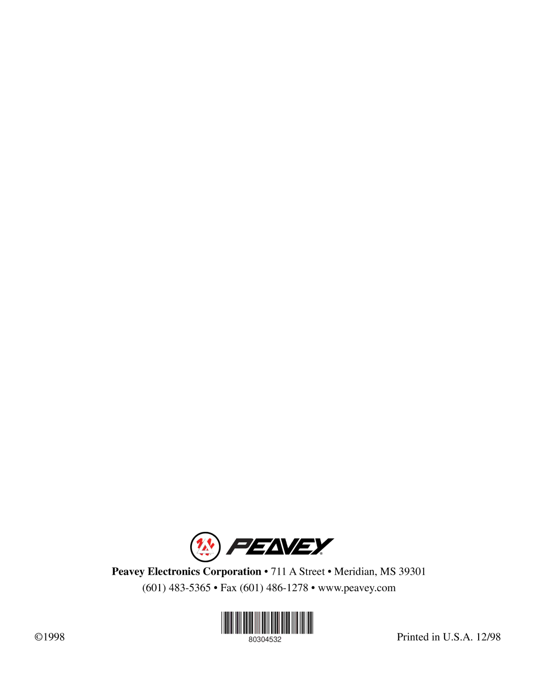 Peavey Q431FX owner manual 80304532 