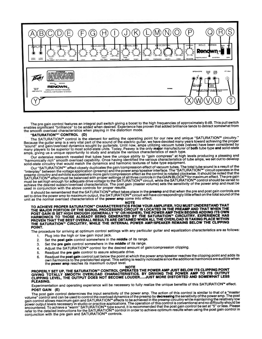 Peavey Renown manual 