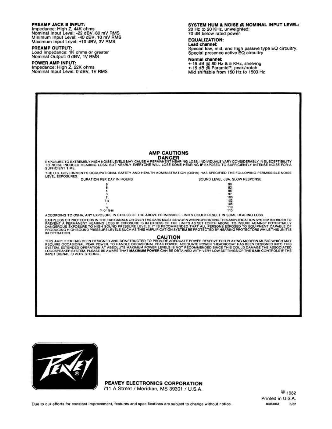 Peavey Renown manual 