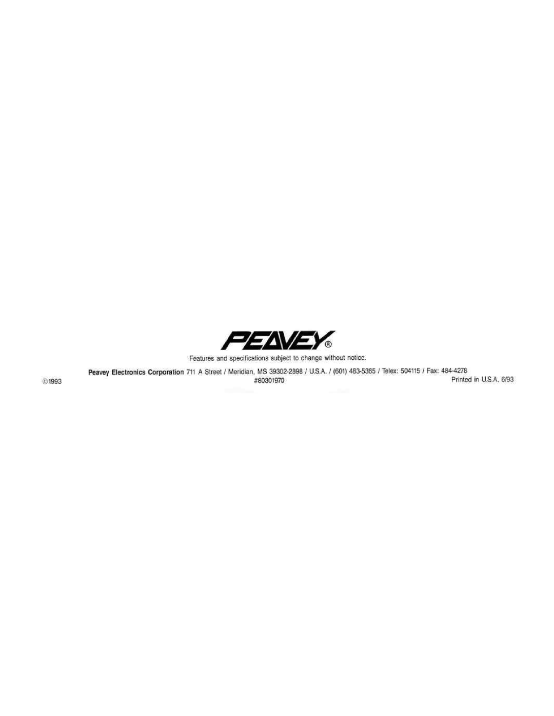 Peavey RSB Bass manual 