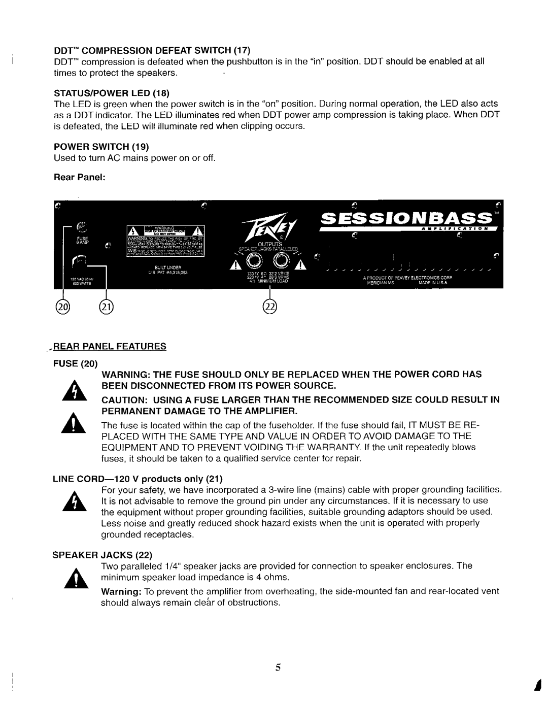 Peavey SESSIONBASS manual 