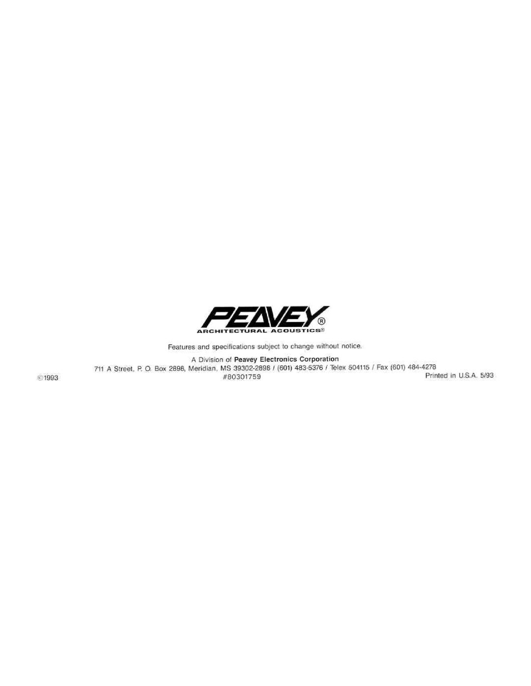 Peavey SMR 6 manual 