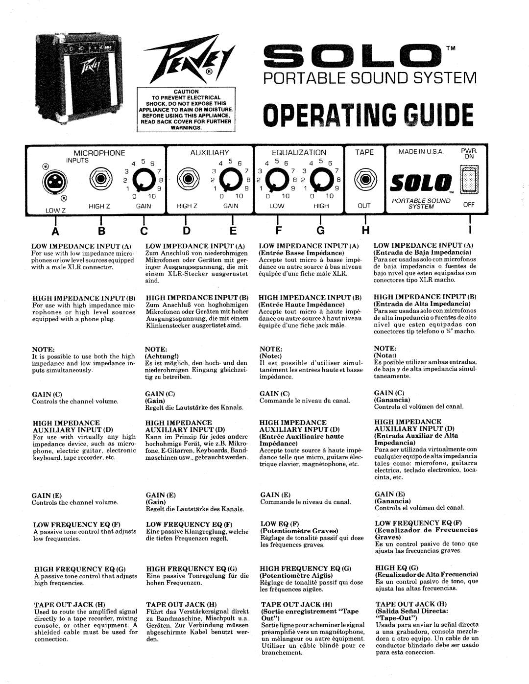 Peavey Solo manual 