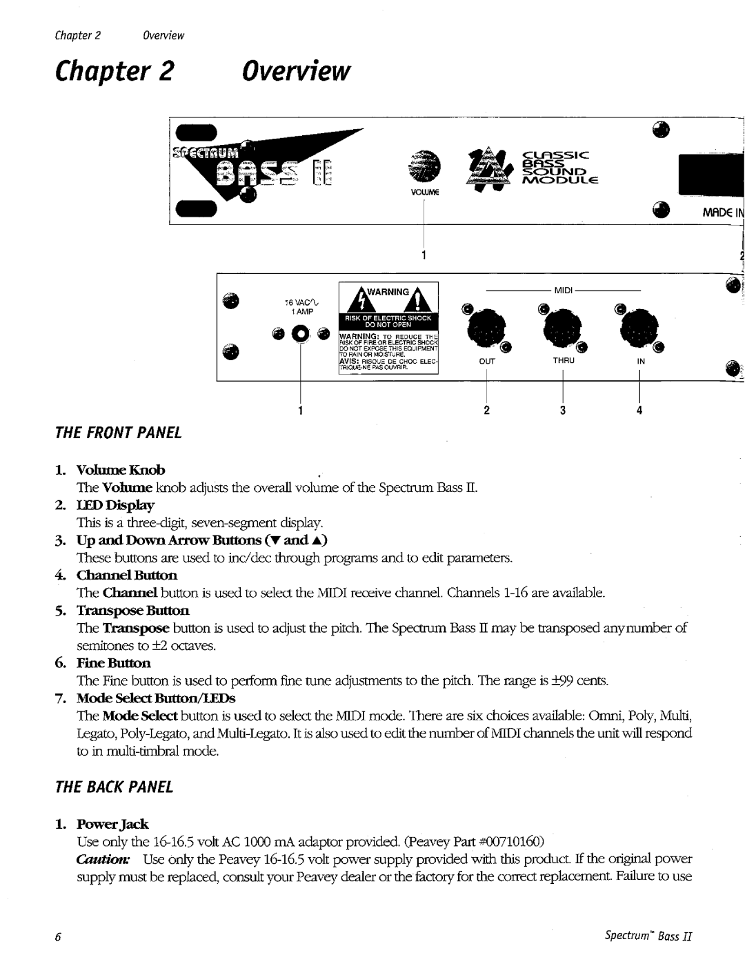 Peavey Spectrum Bass II manual 