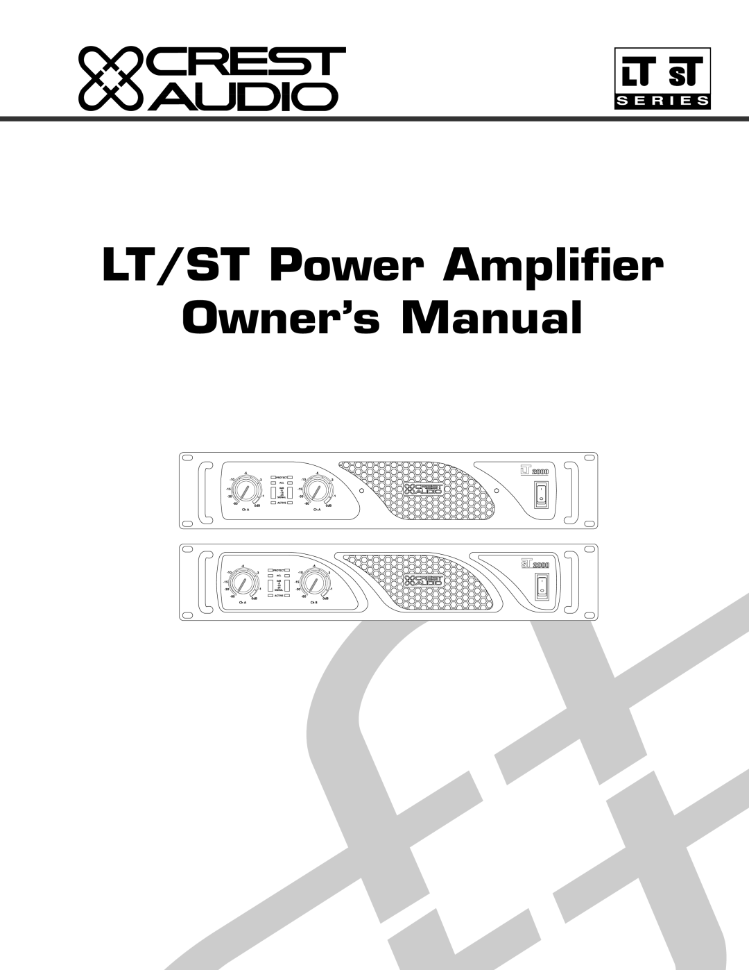 Peavey LT Series, ST Series owner manual LT/ST Power Amplifier 