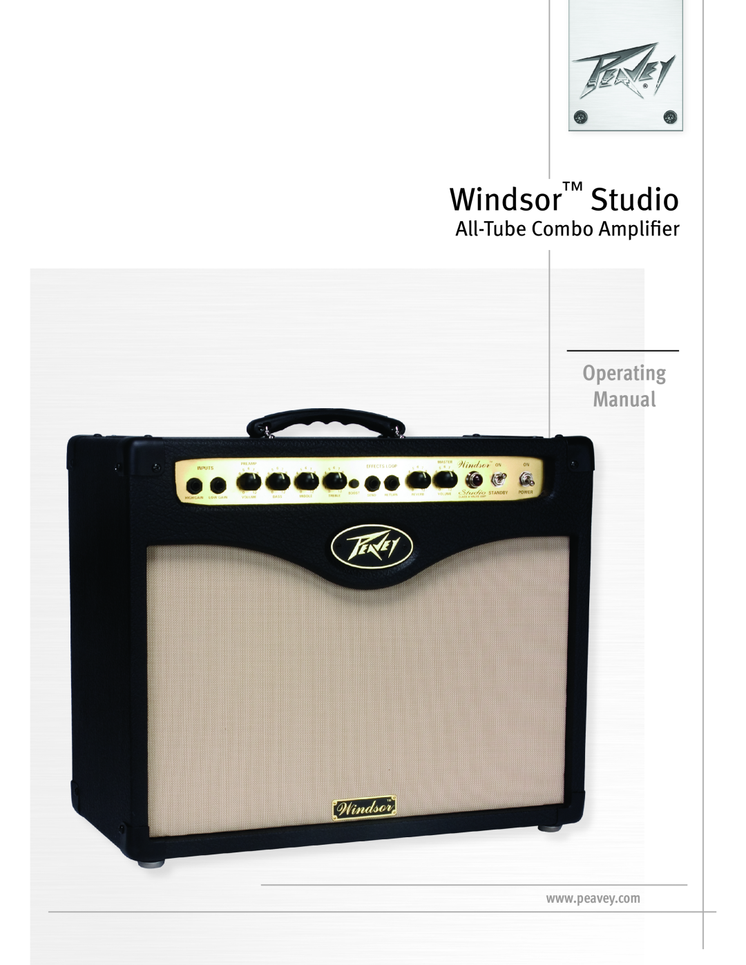 Peavey manual Windsor Studio, Operating Manual, All-TubeCombo Amplifier 