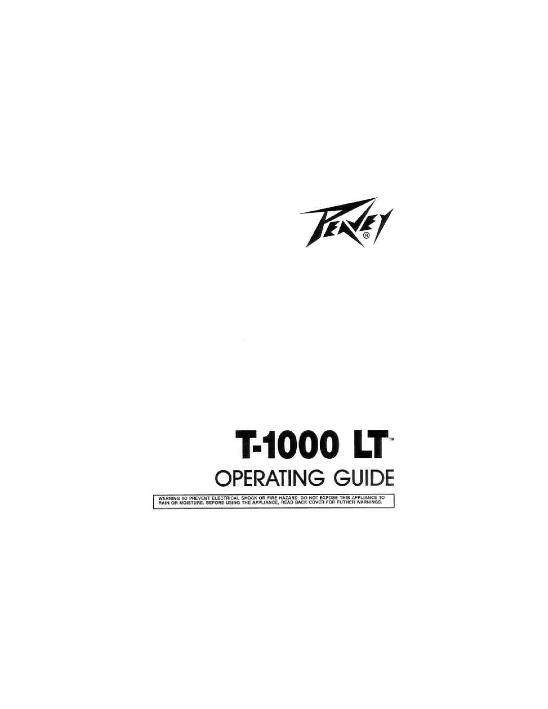 Peavey T-1000 LT manual 