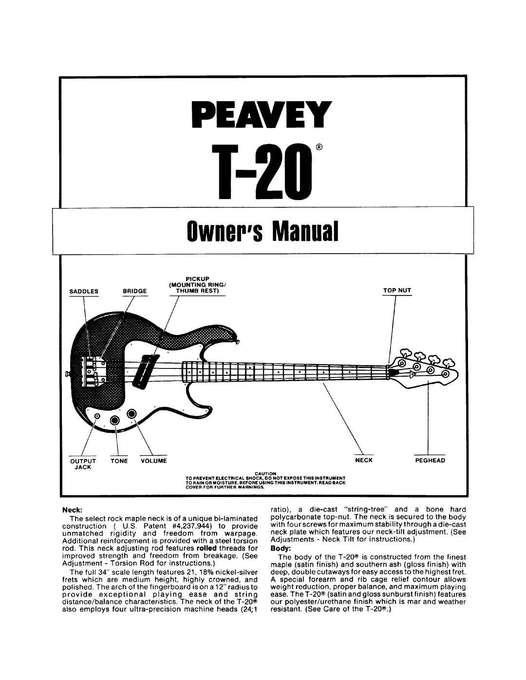 Peavey T-20 manual 