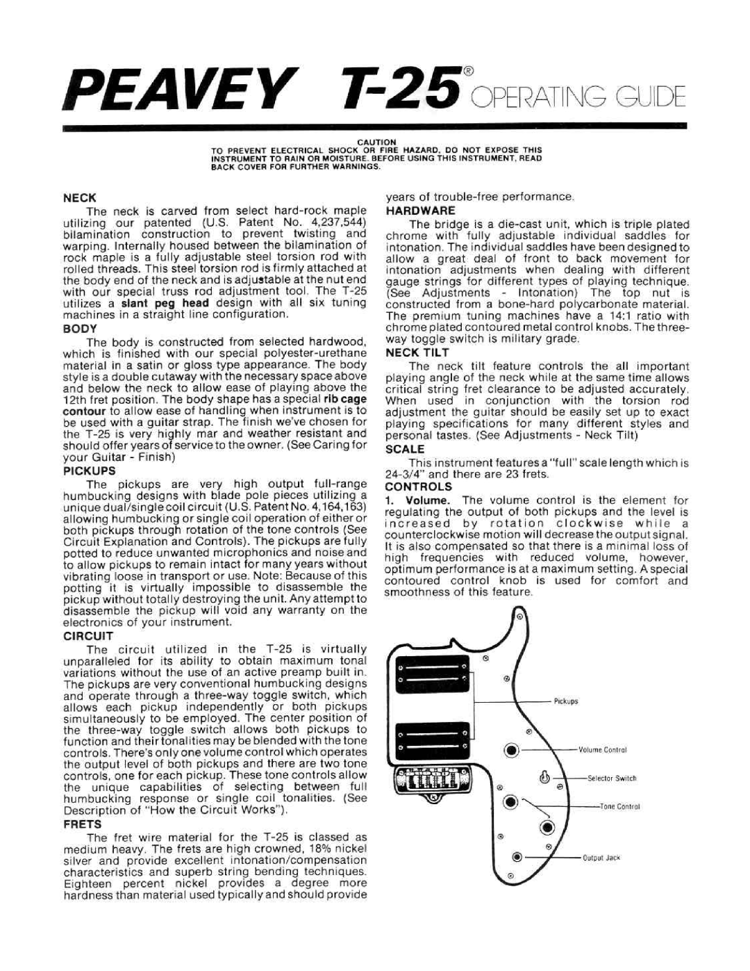 Peavey T-25 manual 