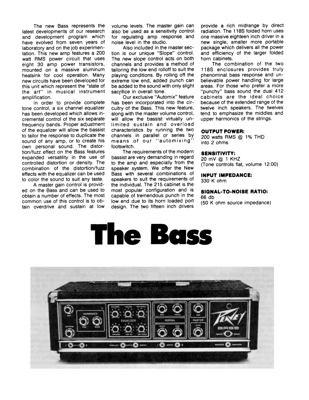 Peavey The Bass manual 