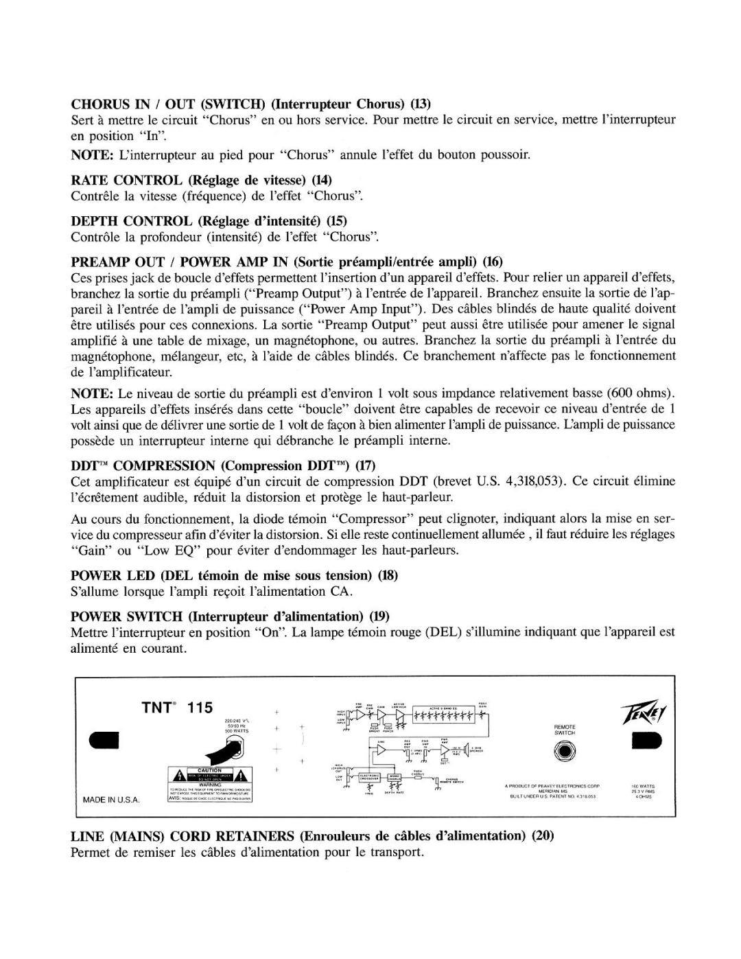 Peavey TNT 115 manual 