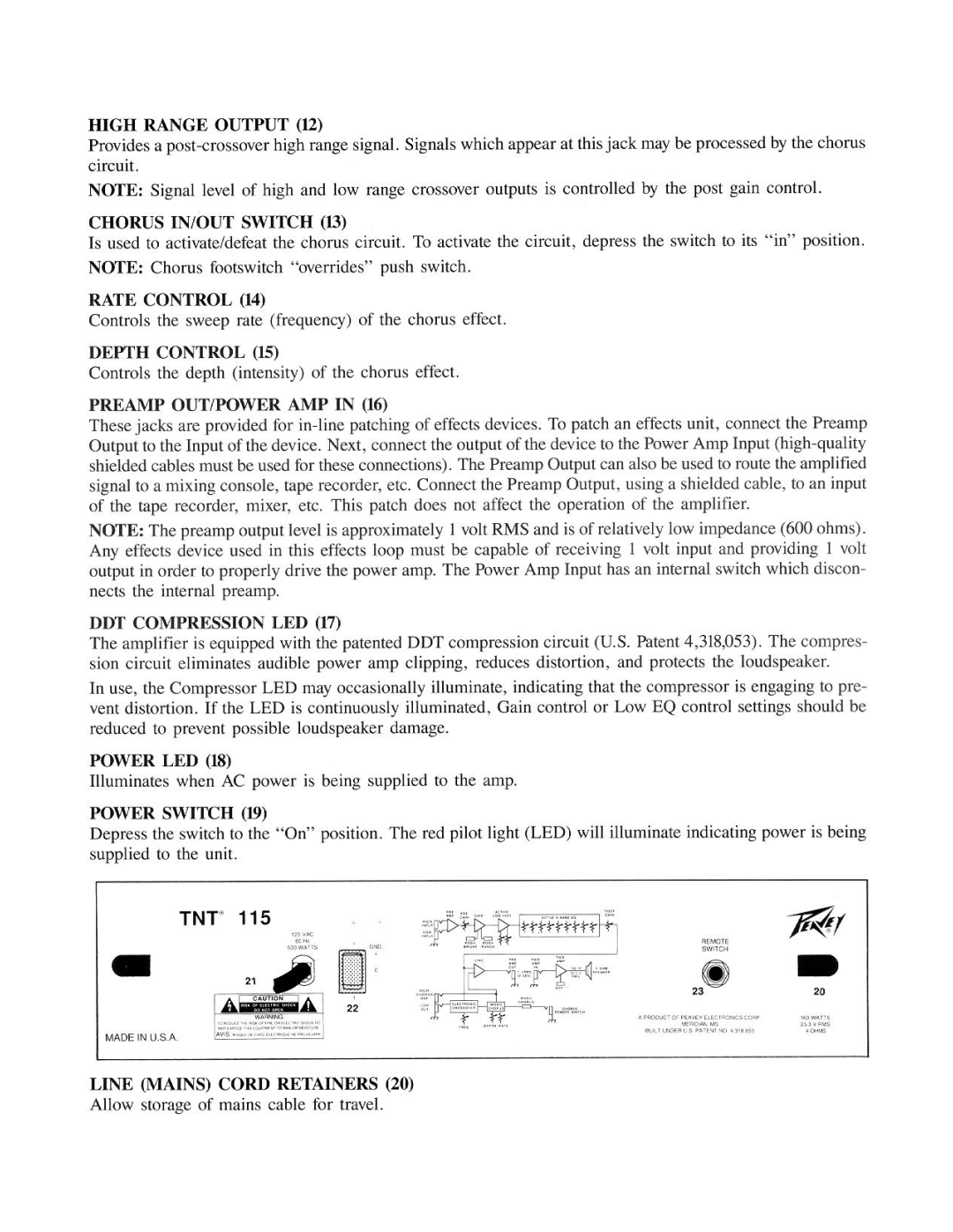 Peavey TNT 115 manual 