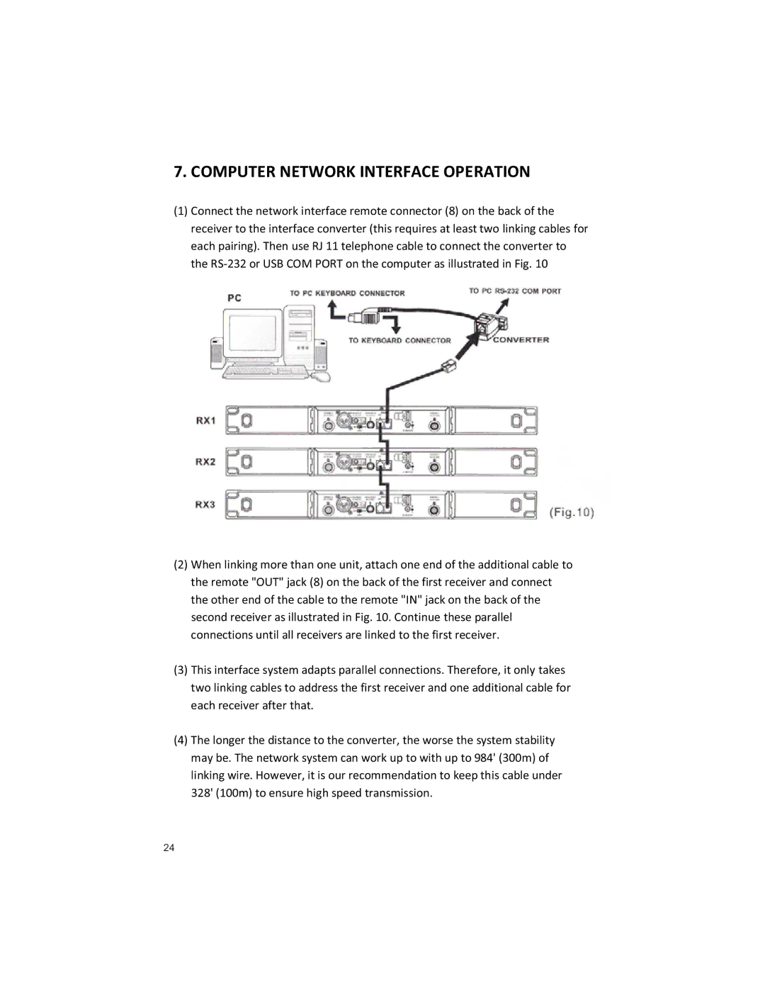 Peavey U1002 manual Computer Network Interface Operation 