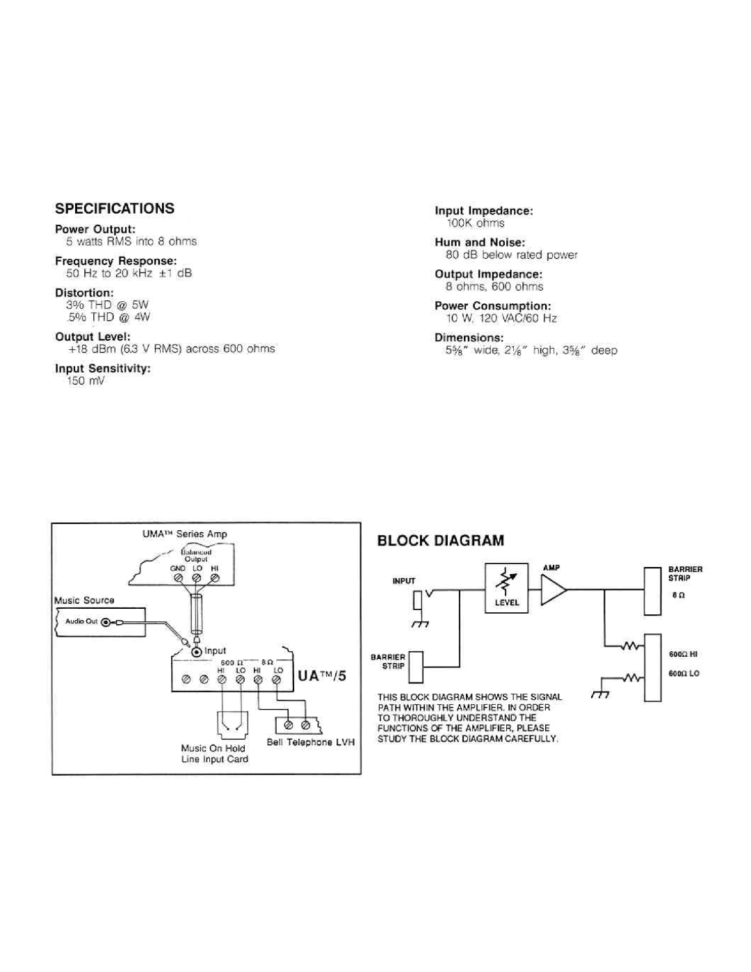 Peavey UA 5 manual 