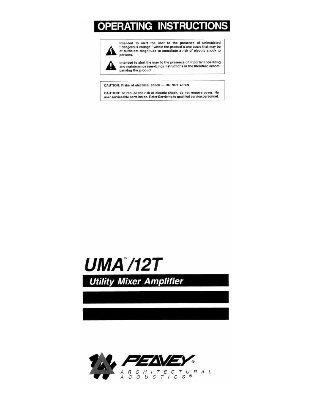 Peavey UMA/12T manual 