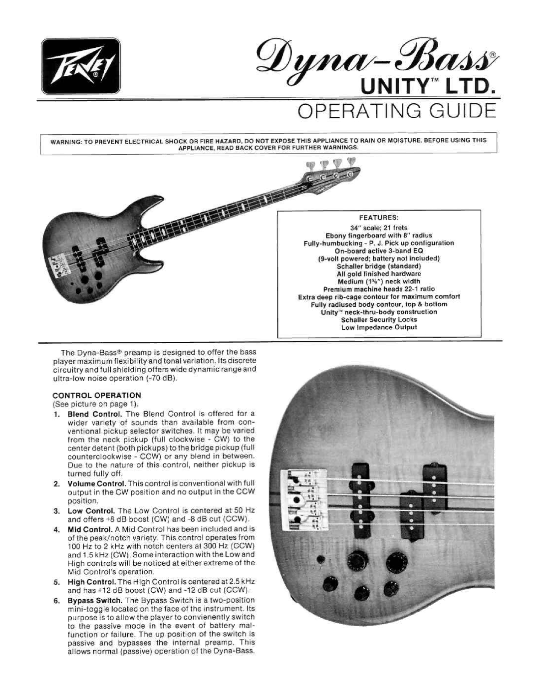 Peavey Unity LTD manual 