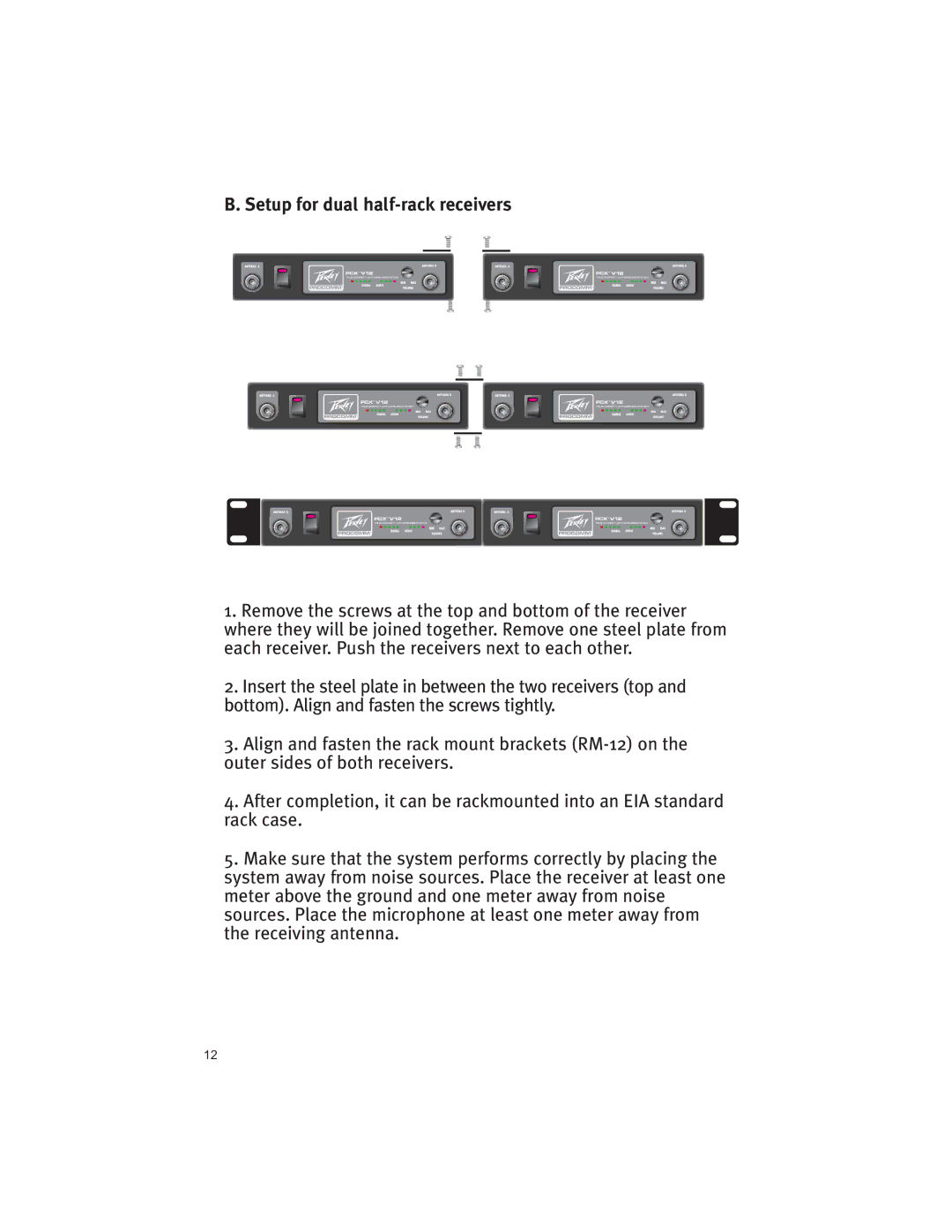 Peavey V12 manual #4FUVQGPSEVBMIBMGSBDLSFDFJWFST, UifSfdfjwjohBoufoob 