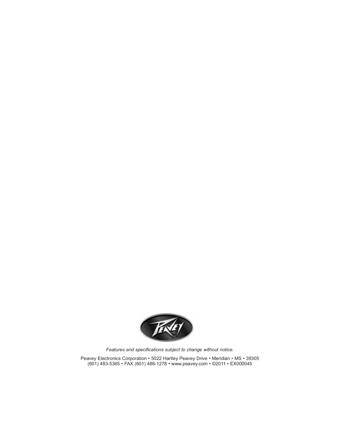 Peavey V12 manual Features and specifications subject to change without notice 