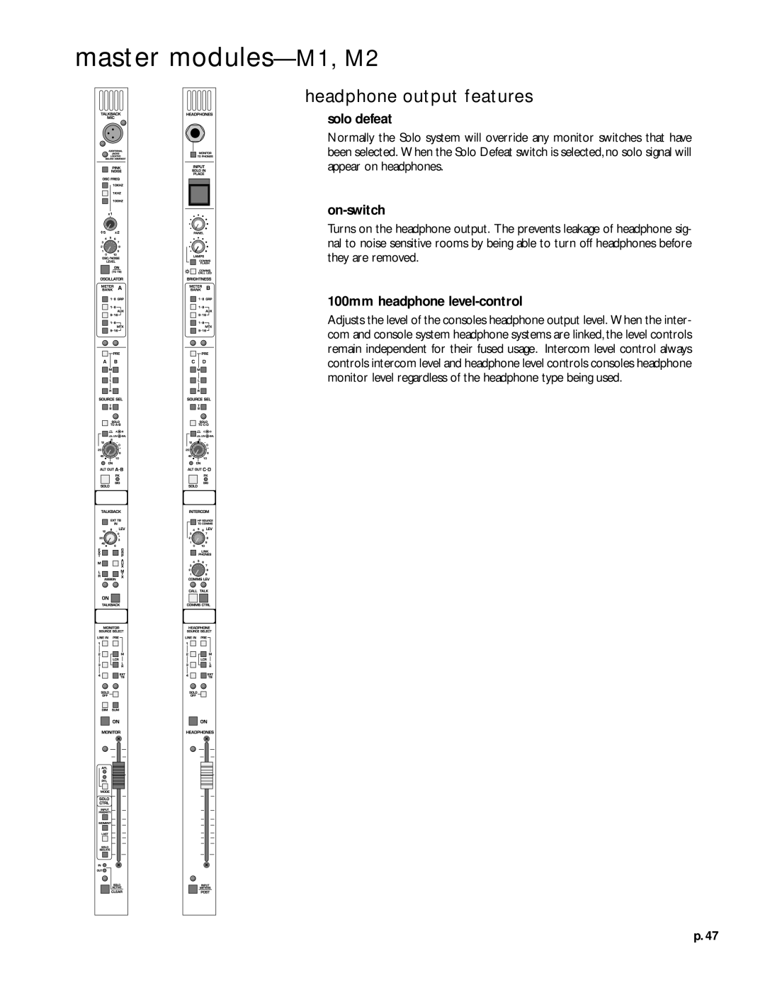 Peavey V12 owner manual 100mm headphone level-control 