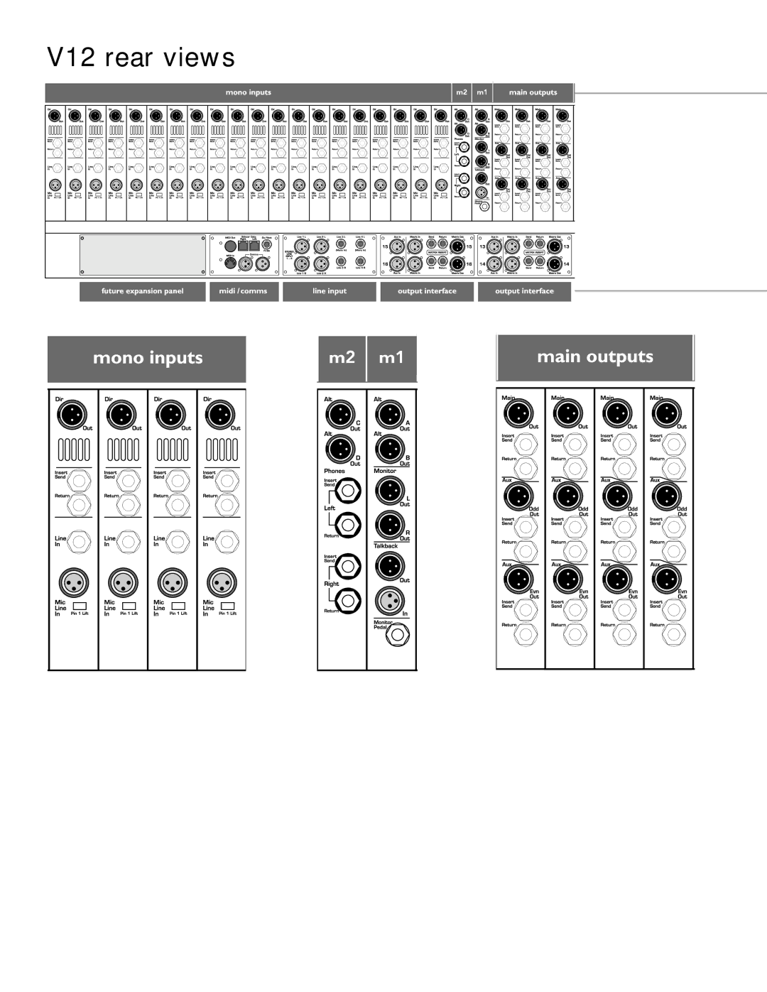 Peavey owner manual V12 rear views 