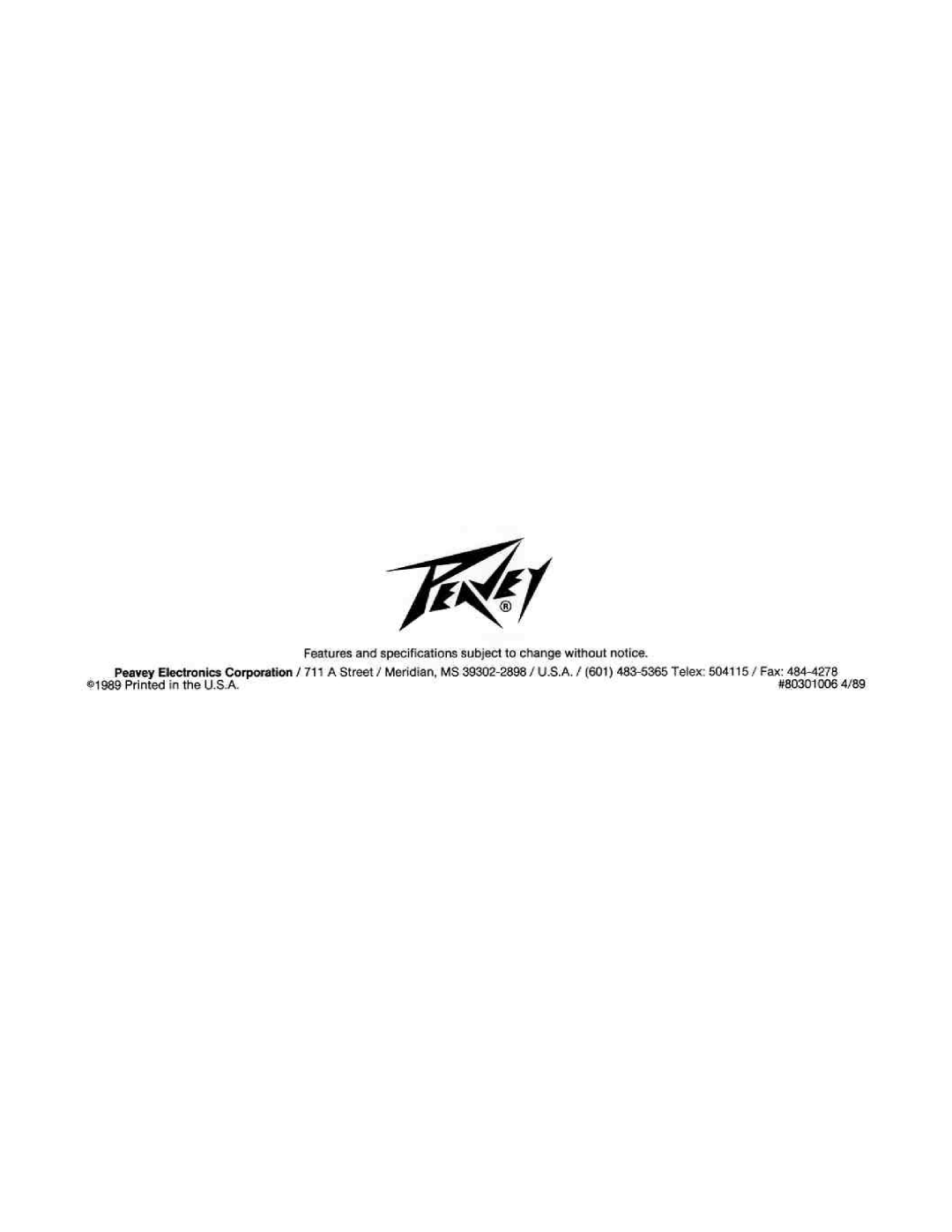 Peavey V4X manual 