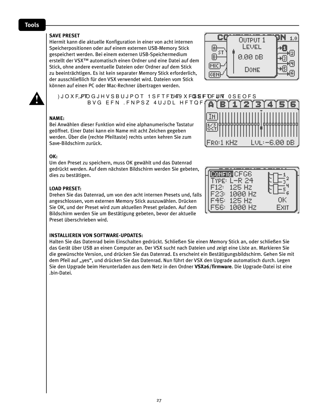 Peavey VSX 26 manual Installieren von Software-Updates, Bin-Datei 