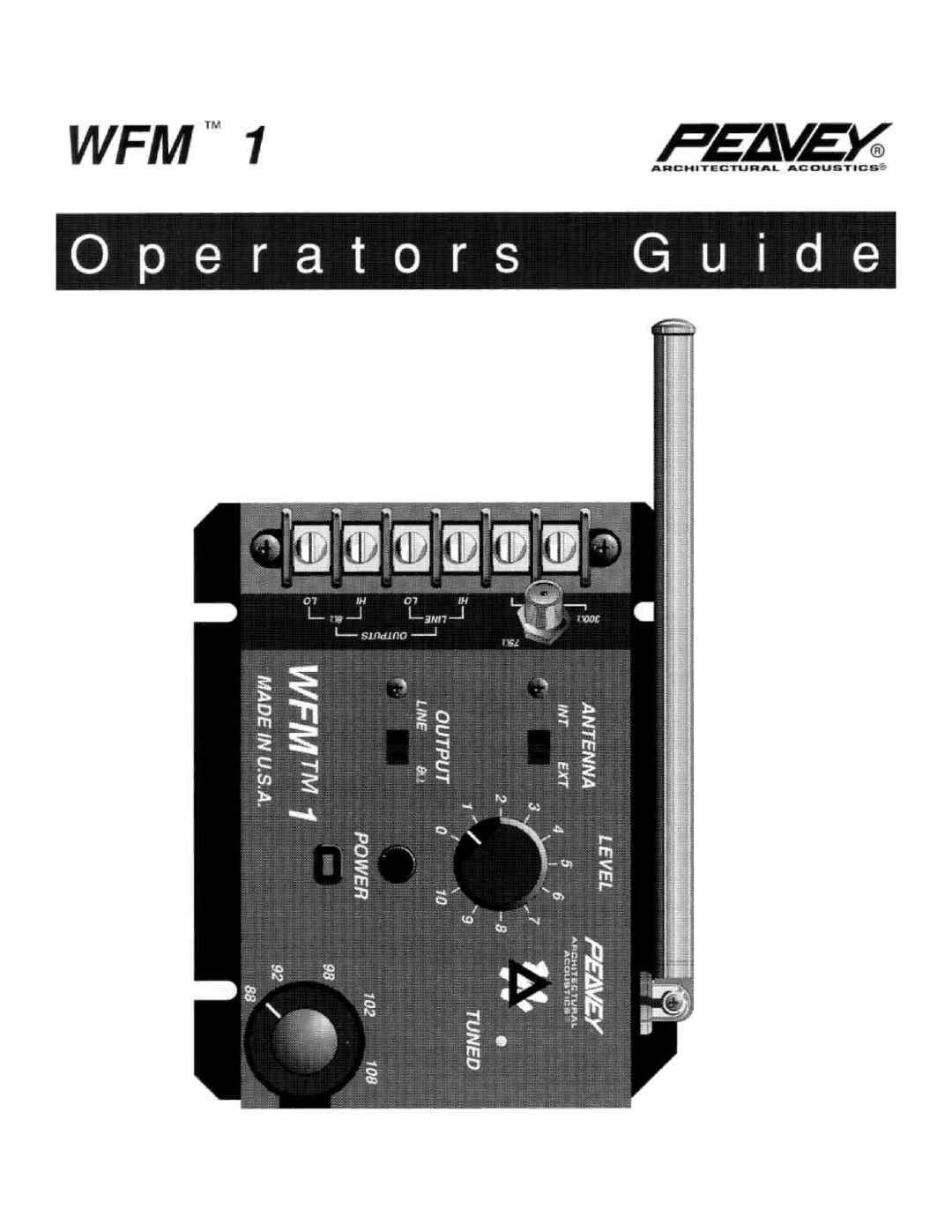 Peavey WFM 1 manual 