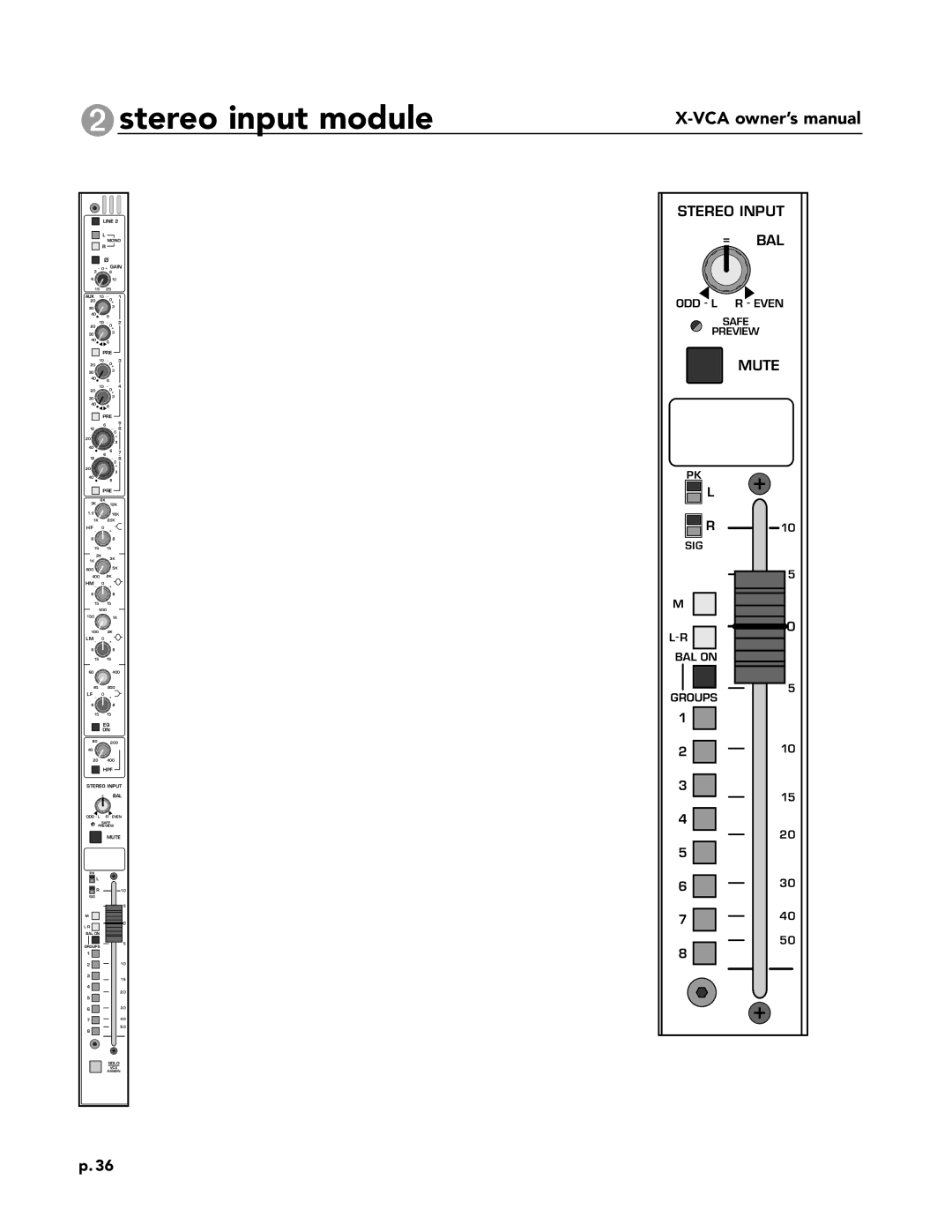 Peavey X-VCA owner manual 2stereo input module 