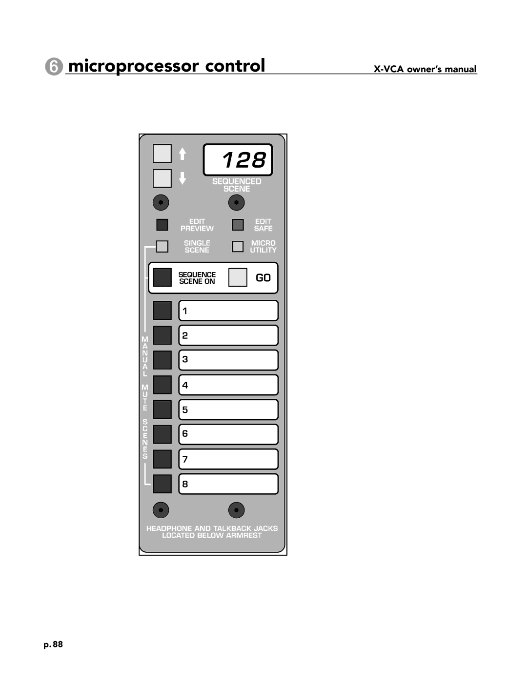 Peavey X-VCA owner manual 128, Microprocessor control 