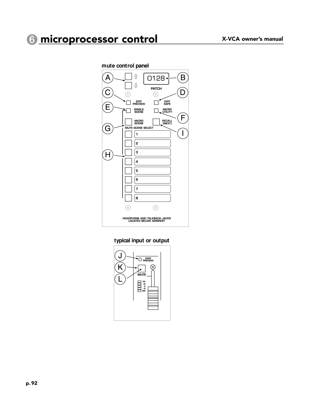 Peavey X-VCA owner manual Microprocessor control 