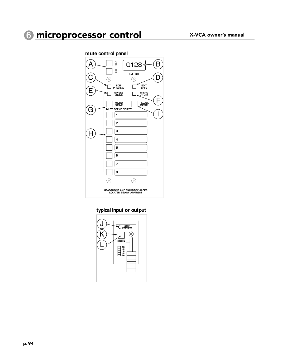 Peavey X-VCA owner manual Microprocessor control 