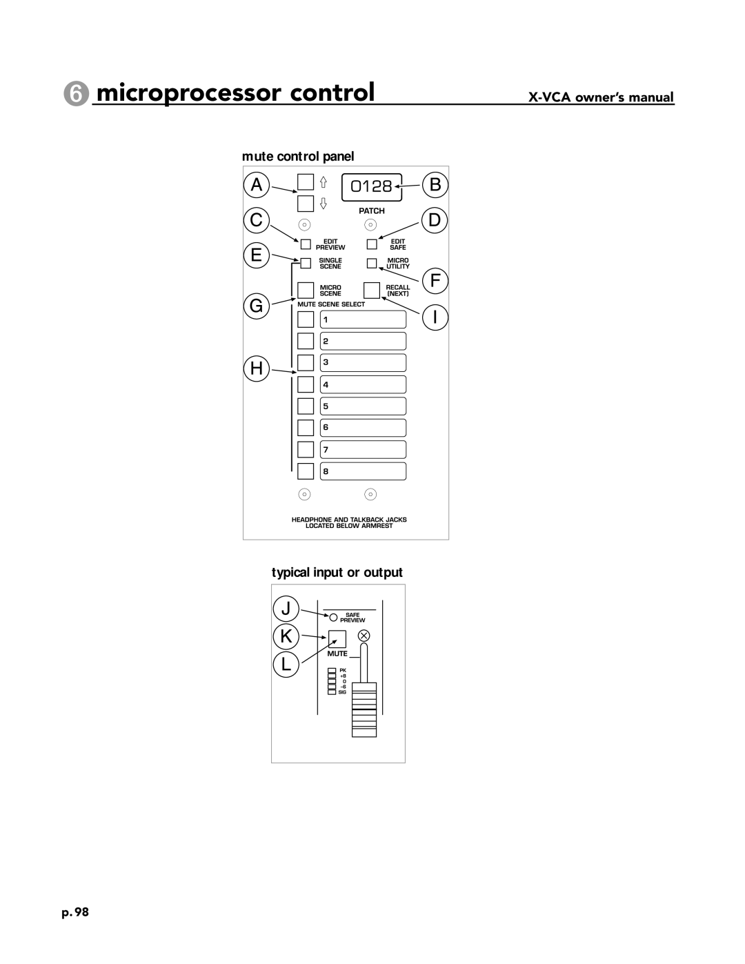 Peavey X-VCA owner manual Microprocessor control 