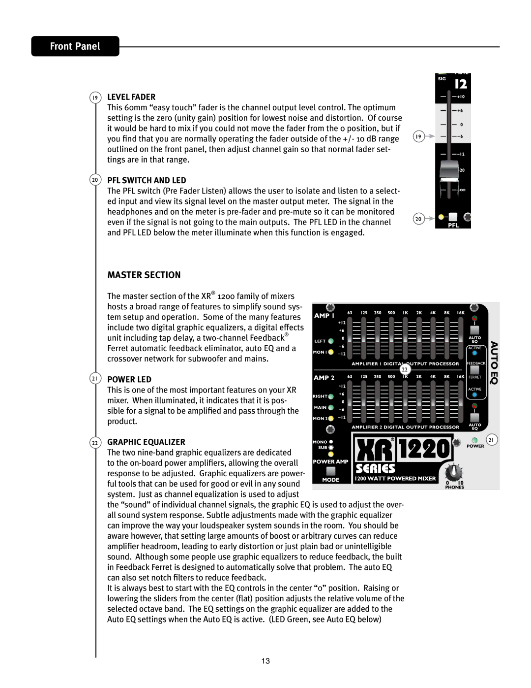 Peavey XR 1220, XR 1212 manual 19 -&7&-%&3, 20 1-48*5$/%-&%, 108&3-&%, 31*$&26-*&3 