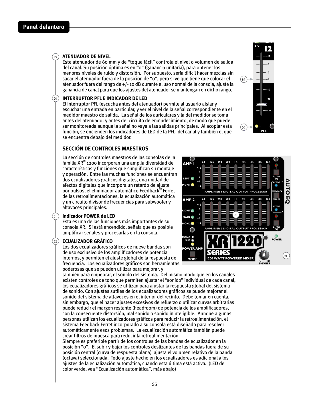 Peavey XR 1220 manual 19 5&/6%03%&/*7, 20 */5&33615031-&*/%*$%03%&-&%, 21 *OEJDBEPS108&3EF-&%, 22 &$6-*%033Ç*$0 